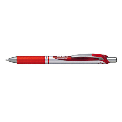 Pentel Energel XM Retractable Gel Rollerball Pen 0.7mm Tip 0.35mm Line Red (Pack 12) - BL77-BO