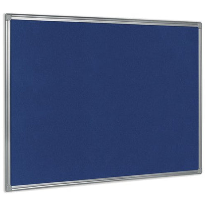 Bi-Office Aluminium Trim Felt Notice Board 900x600mm Blue FB0743186