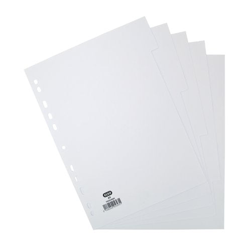 Elba 5-Part Divider 160Gsm Manilla Multipunched A4 White 100204880