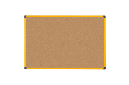 Bi-Office Ultrabrite Cork Noticeboard Yellow Aluminium Frame 600x900mm - CA0311721