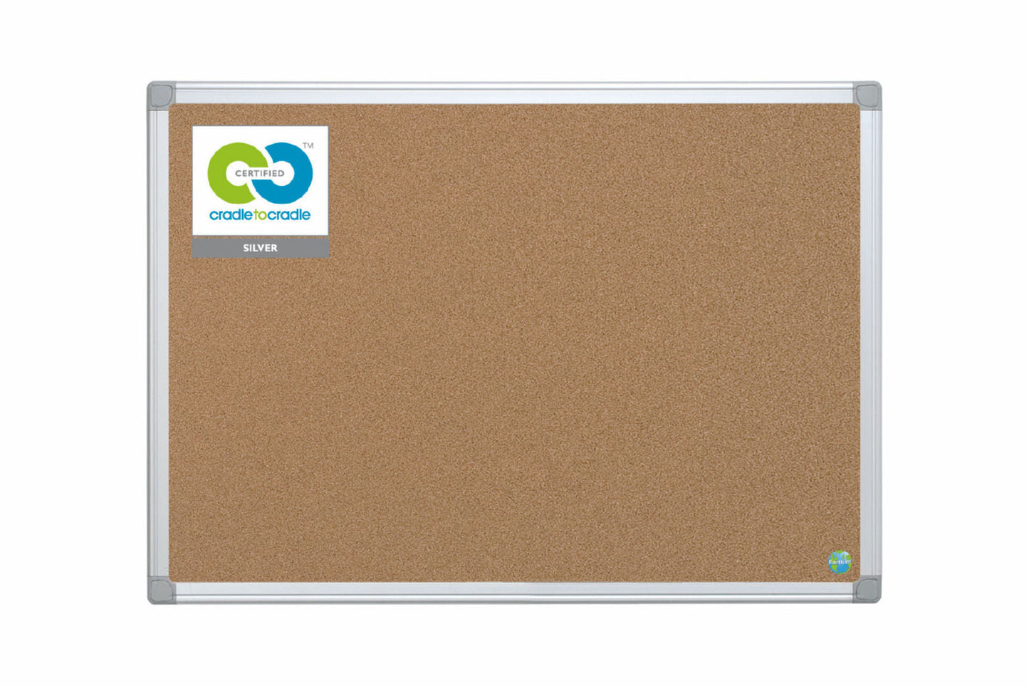 Bi-Office Earth-It Maya Cork Noticeboard Aluminium Frame 1800x1200mm - CA271790