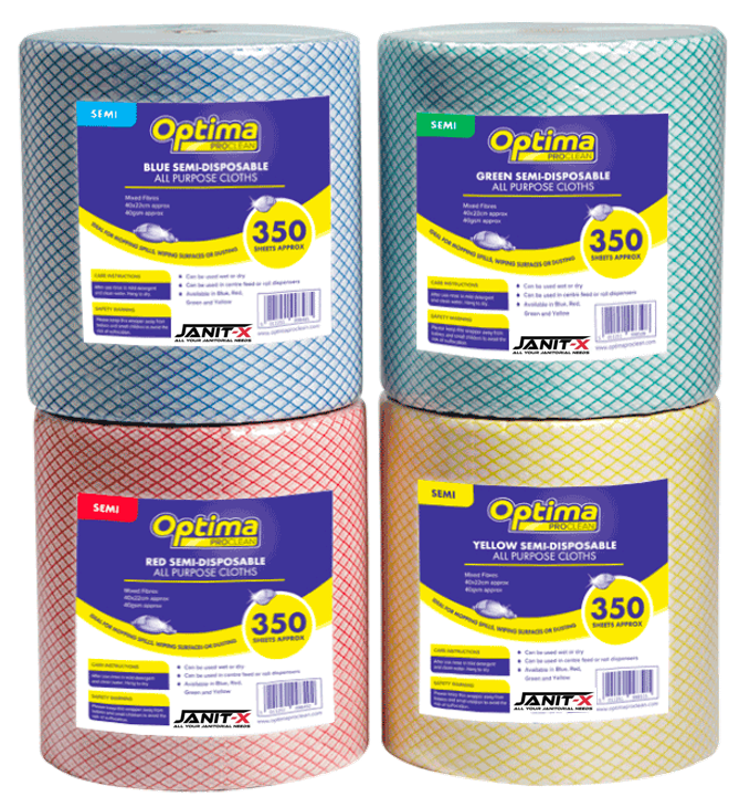 Ramon Hygiene Optima All Purpose, Non Woven Cloth Roll 350 Sheet {Blue} - UK BUSINESS SUPPLIES