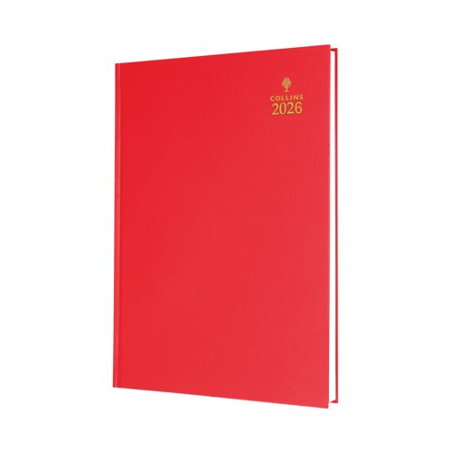 Collins A5 Desk Diary Week To View Red 2026 35-15.26