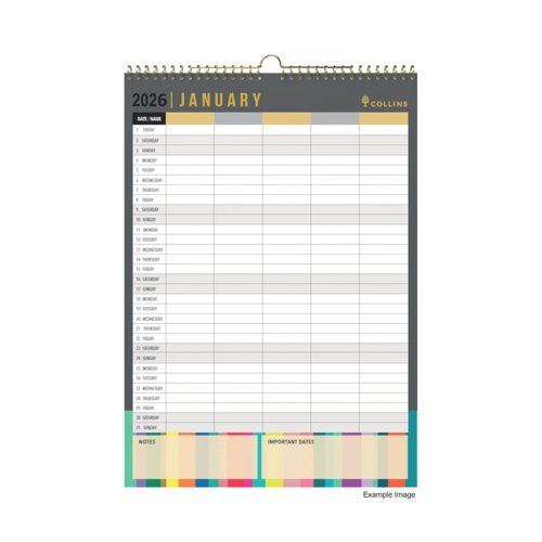 Collins Edge Wall Calendar Month To View A3 2026 EDFC135.26
