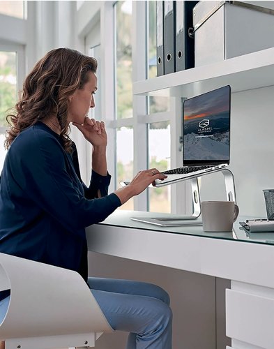 Contour Ergonomics Riser Style Laptop Stand For Laptops Up To 17 Inches Silver CE10137