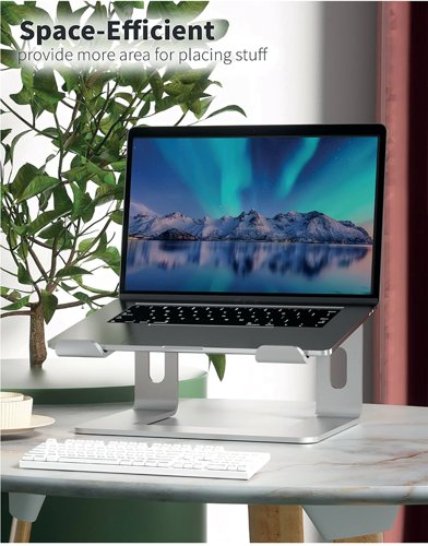 Contour Ergonomics Riser Style Laptop Stand For Laptops Up To 17 Inches Silver CE10137