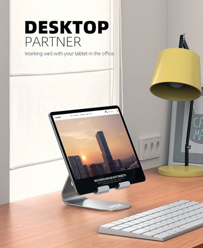 Contour Ergonomics Large Tablet/Phone Stand 4-13 Inches Silver CE10139