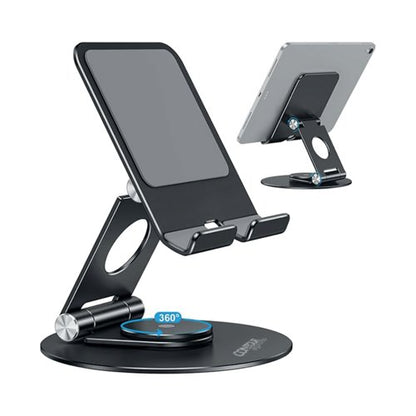 Contour Ergonomics Rotating Hinged Tilting And Rotating Tablet/Phone Stand 4-13 Inches Blk CE10140