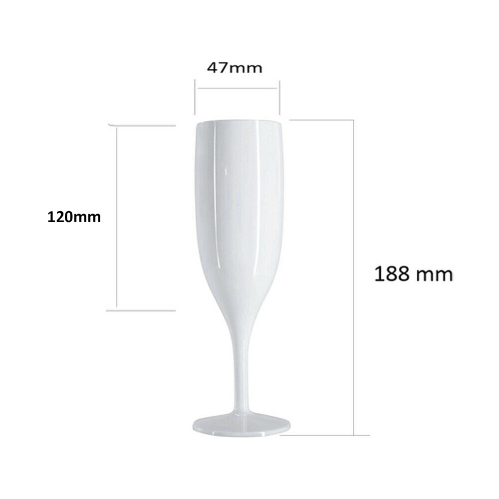 Belgravia White Reusable Plastic Champagne Flutes Pack 6’s (3306)