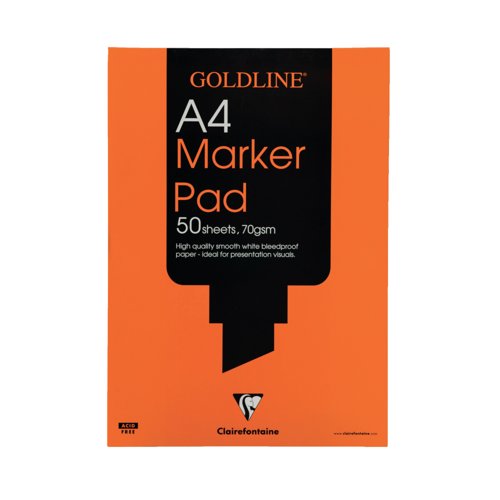 Clairefontaine Goldline 50 Sheet 70gsm Marker Pad A4 White GPB1A4
