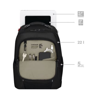 Wenger Altair 15.6 Inch Laptop Backpack with Tablet Pocket Black 653186