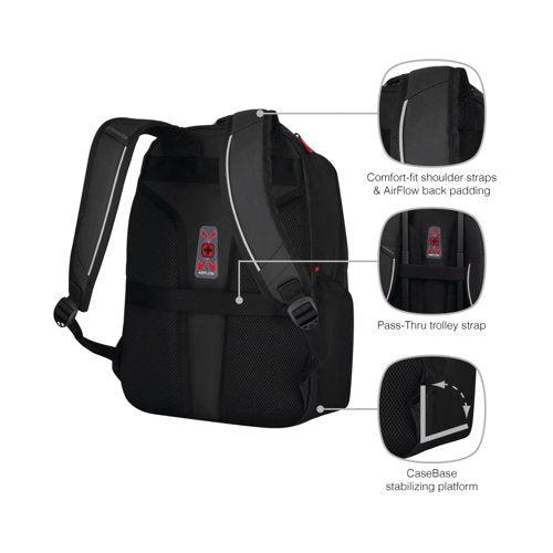 Wenger Altair 15.6 Inch Laptop Backpack with Tablet Pocket Black 653186