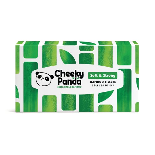 Cheeky Panda Bamboo Tissues 3-Ply 80 Tissues (Pack of 12) 1103039