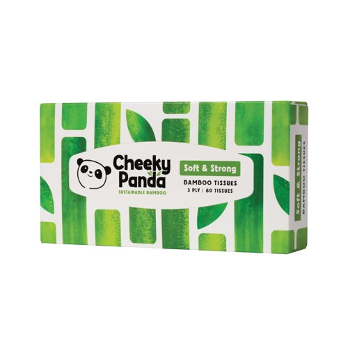 Cheeky Panda Bamboo Tissues 3-Ply 80 Tissues (Pack of 12) 1103039