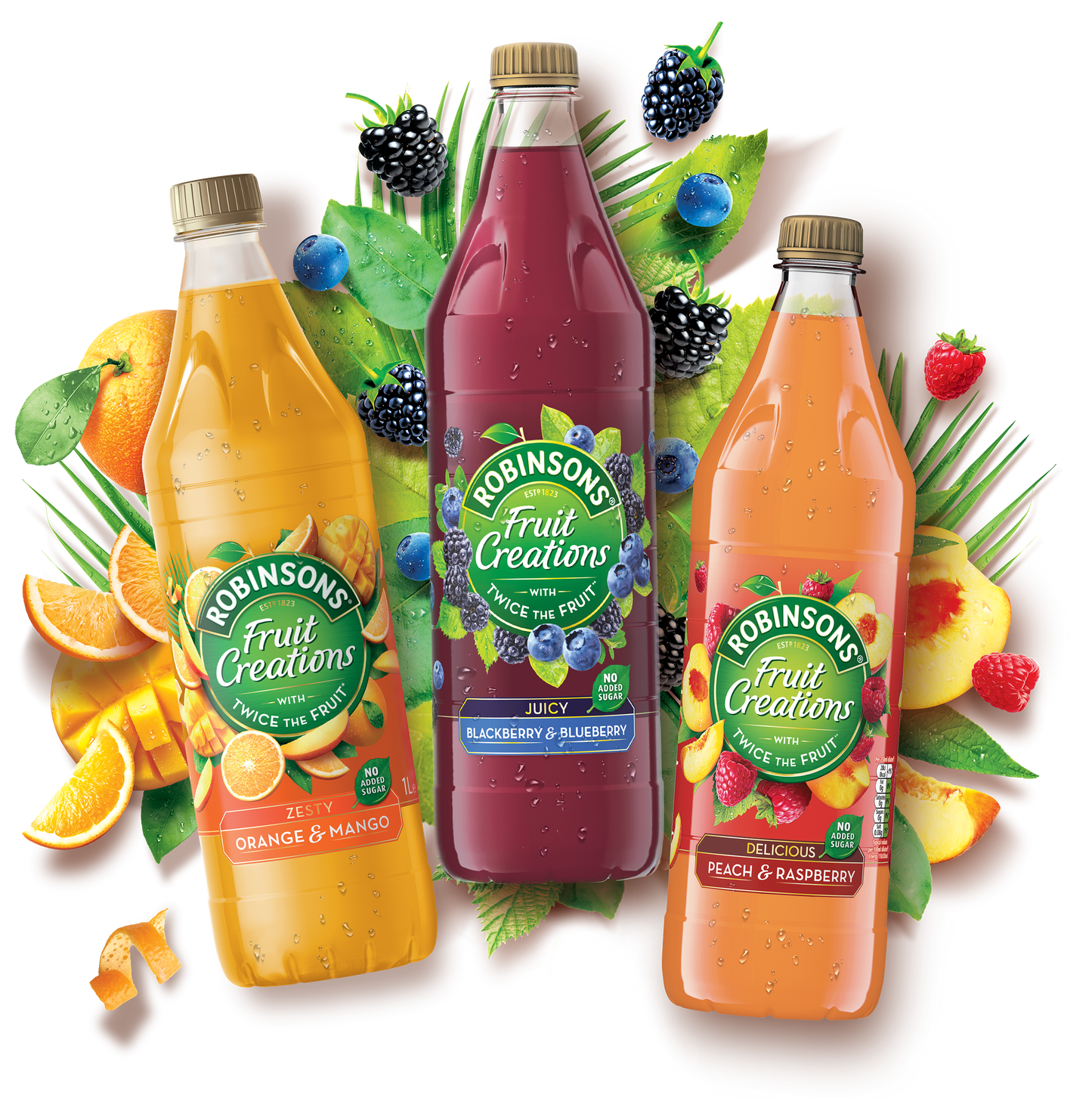 Robinsons Fruit Creations Blackberry & Blueberry Squash No Added Sugar ,1 Litre