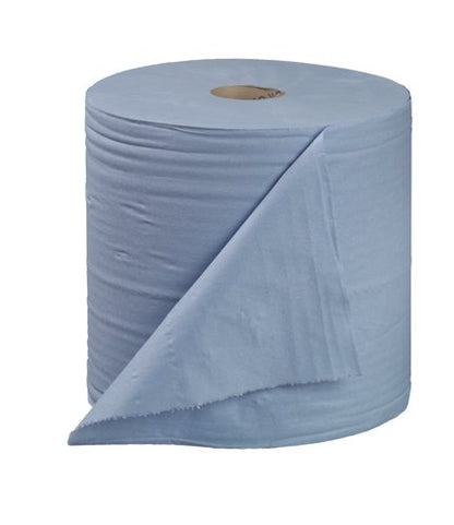 2Work Heavy Duty Forecourt Paper Roll 2-Ply 250mmx400m 100 Sheets Blue (Pack of 2) CT34137