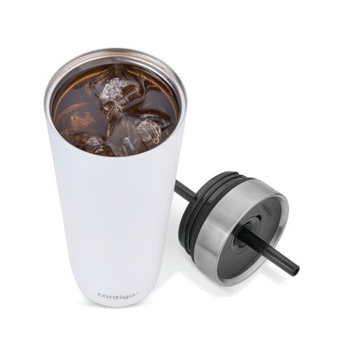 Contigo Luxe Stainless Steel Insulated Travel Tumbler/Straw 24oz Salt 2212917