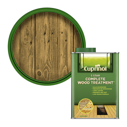 Cuprinol 5 Star Complete | Clear Treatment| Woodworm and Rot Prevention | 1Litre