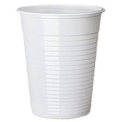 White Plastic 7oz Strong Drinking Tumbler Disposable Cups For Water Coolers - UK BUSINESS SUPPLIES
