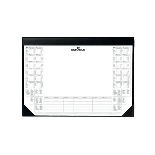 Durable Clear Overlay Calendar Desk Mat 65x52cm Black 7291/01