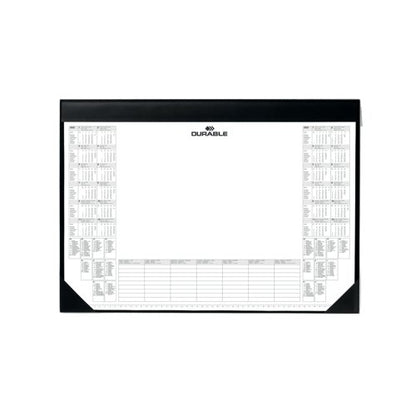 Durable Clear Overlay Calendar Desk Mat 65x52cm Black 7291/01