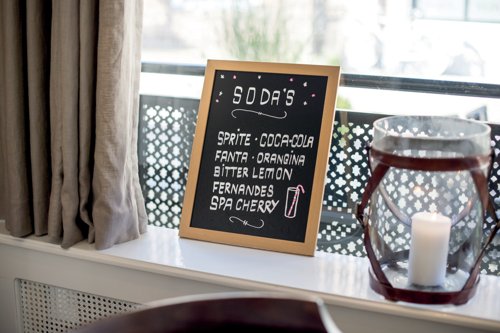 Securit Woody Chalkboard with White Chalk Marker and Mounting Kit 300x10x400mm Teak WBW-TE-30-40