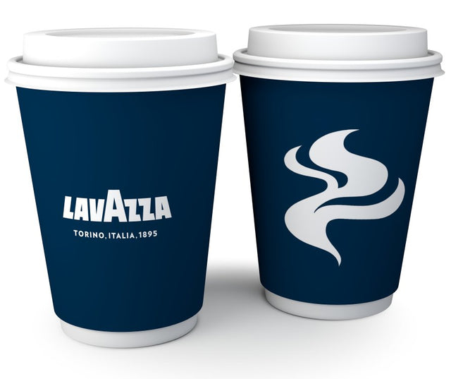 12oz Blue & White Double Walled Lavazza Paper Cups 25's