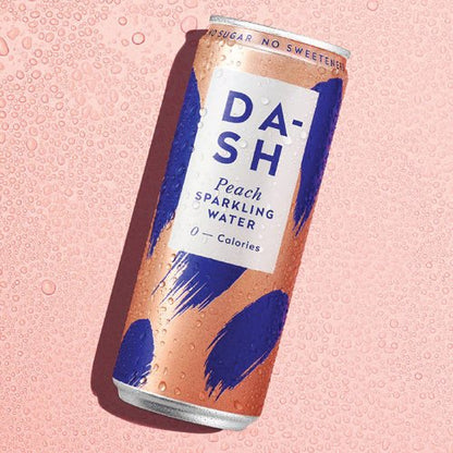 Dash Water Sparkling Water Peach 330ml Can (Pack of 12) DBL004
