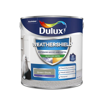 Dulux Weather Shield Quick Dry Satin Paint, 2.5 L - Green Glade