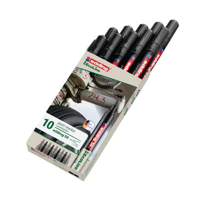 Edding E-50 Water-Based Paint Marker Medium Black (Pack of 10) 4-50-001/10