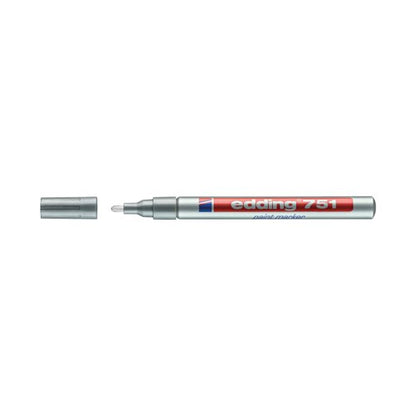 Edding 751 Bullet Tip Paint Marker Fine Silver (Pack of 10) 751-054