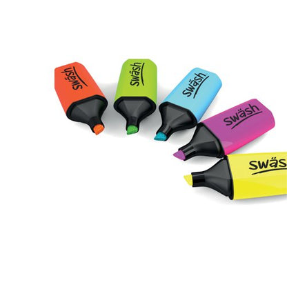 Swash Mini Highlighters in Screw Top Tub Assorted (Pack of 50) MHL50T