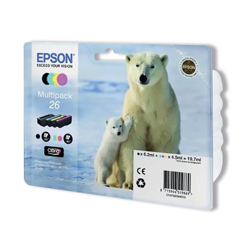 Epson 26 Polar Bear Claria Premium Ink Cartridge CMYK Multipack C13T26164010