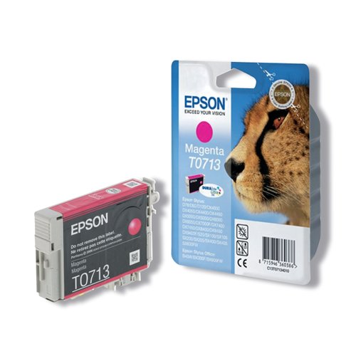Epson T0713 Cheetah DURABrite Ultra Ink Cartridge Magenta C13T07134012