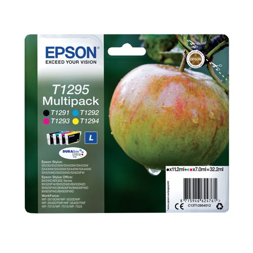 Epson T1295 Apple DURABrite Ultra Ink Cartridge CMYK Multipack C13T12954012