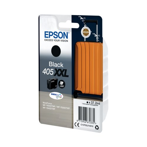 Epson 405XXL Suitcase DURABrite Ultra Ink Cartridge Extra High Yield Black C13T02J14010