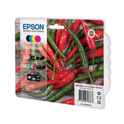 Epson 503XL/503 Chillies Ink Cartridge High Yield CMYK Multipack C13T09R94010