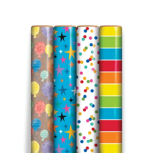 Generic Giftwrap Paper 3m Assorted Pack of 49 37094-GWC