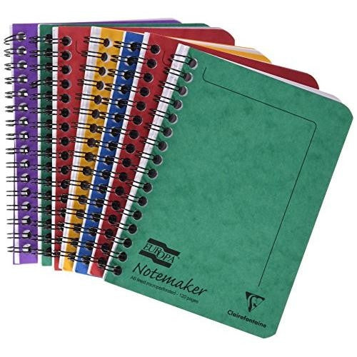 Europa Notemaker Book Sidebound Ruled 80gsm 120 Pages A6 Assorted (Pack 10)