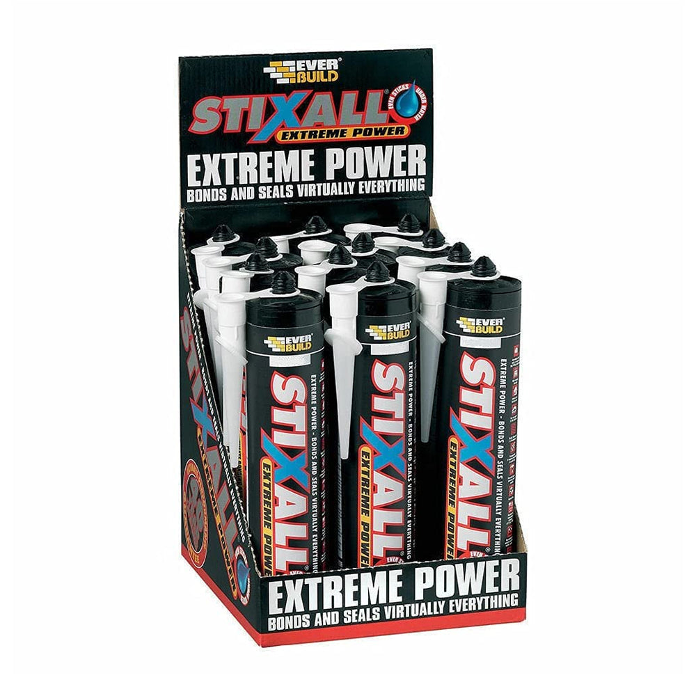 Everbuild Stixall Extreme Power Sealant And Adhesive | Waterproof | Crystal Clear | 290ml