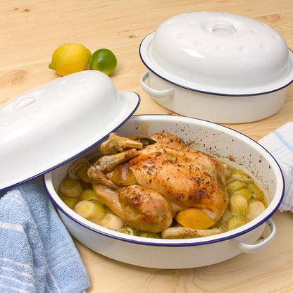 Enamel Falcon Oval Roaster | White | 26cm | Oven to table