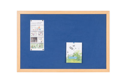 Bi-Office Earth-It Blue Felt Noticeboard Oak Wood Frame 600x900mm - FB0743233