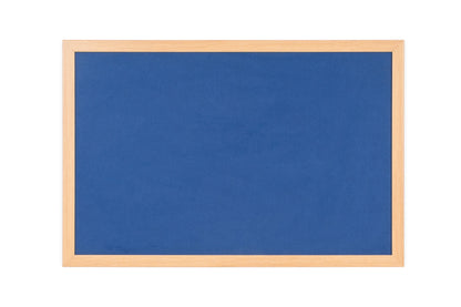Bi-Office Earth-It Blue Felt Noticeboard Oak Wood Frame 1200x900mm - FB1443233