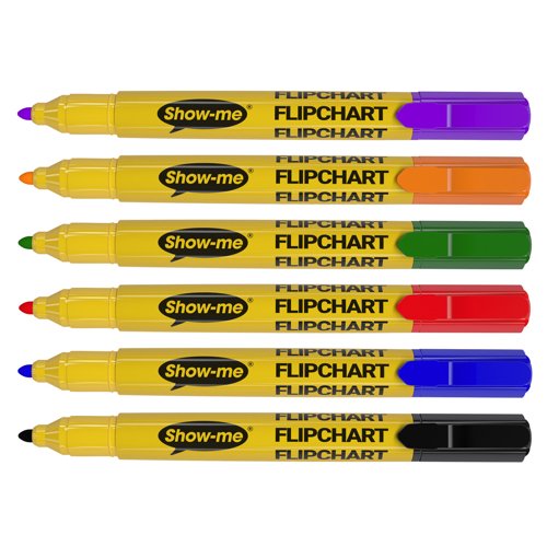 Show-me Flipchart Markers Bullet-Tip Assorted (Pack of 6) FCM6A