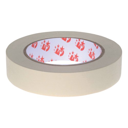 5 Star Masking Tape Crepe Paper 25mmx50m (Pack of 6) 330348