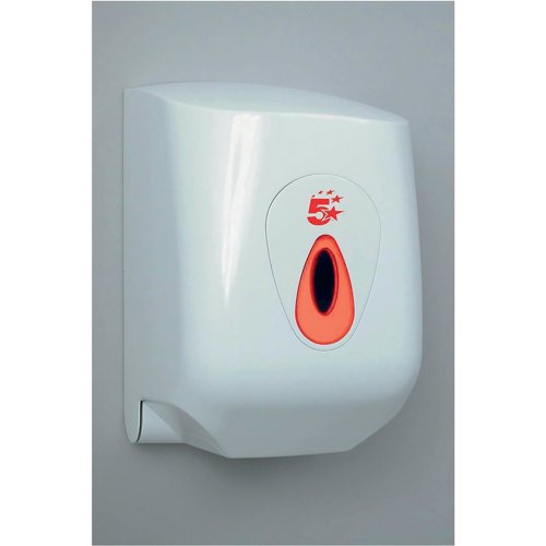 5 Star Centrefeed Dispenser Large 230x235x350mm Plastic White