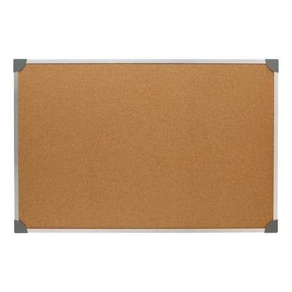 5 Star Cork Board with Wall Fixing Kit Aluminium Frame 900x600mm 940597