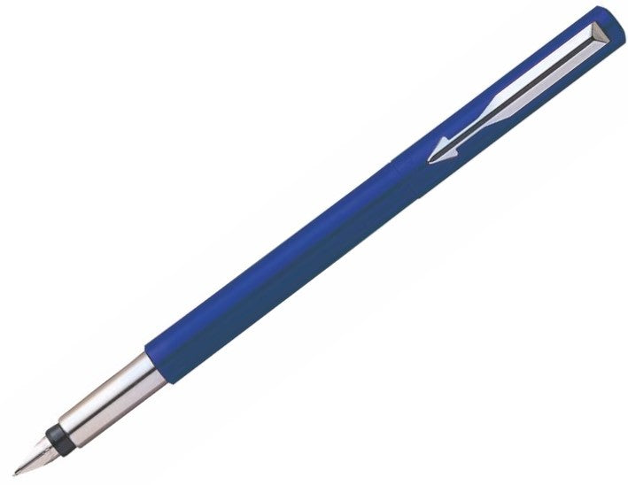 Parker Vector Fountain Pen Blue/Stainless Steel Barrel Blue Ink - S0881011