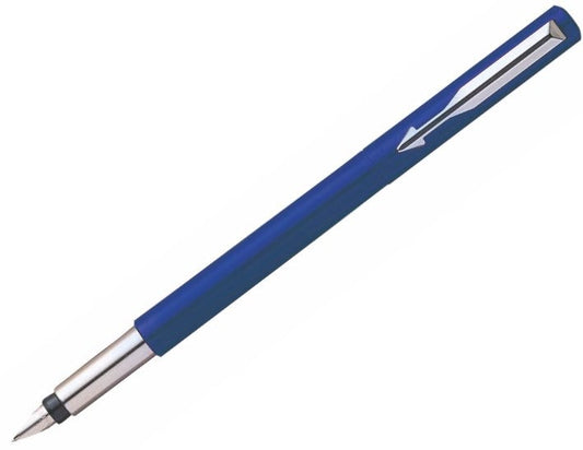Parker Vector Fountain Pen Blue/Stainless Steel Barrel Blue Ink - S0881011
