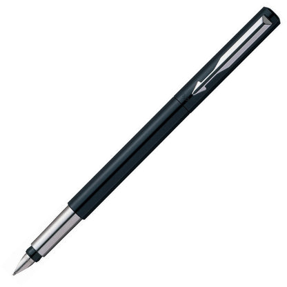 Parker Vector Fountain Pen Black/Stainless Steel Barrel Blue Ink - S0881041